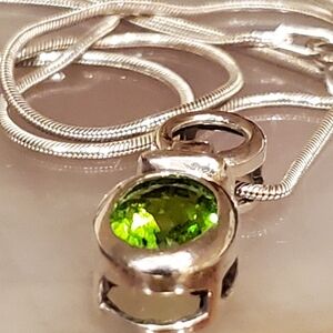 Sterling Silver Peridot Necklace